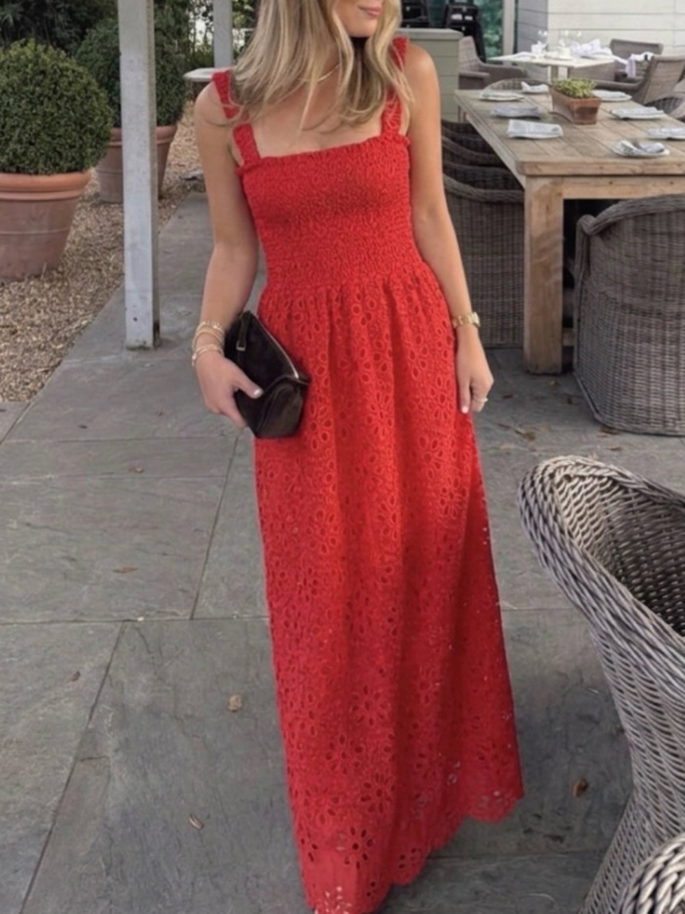 Hill House Anjuli Nap Dress Red Eyelet